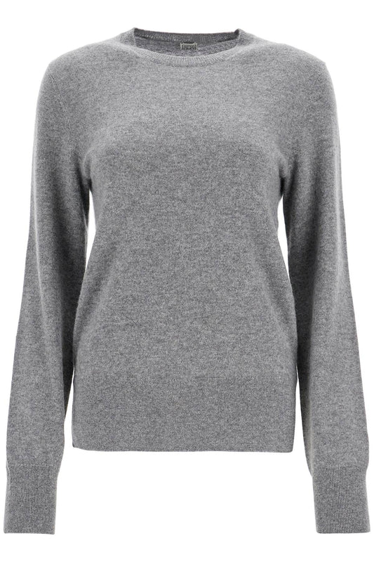 Toteme asymmetrical grey mélange cashmere sweater