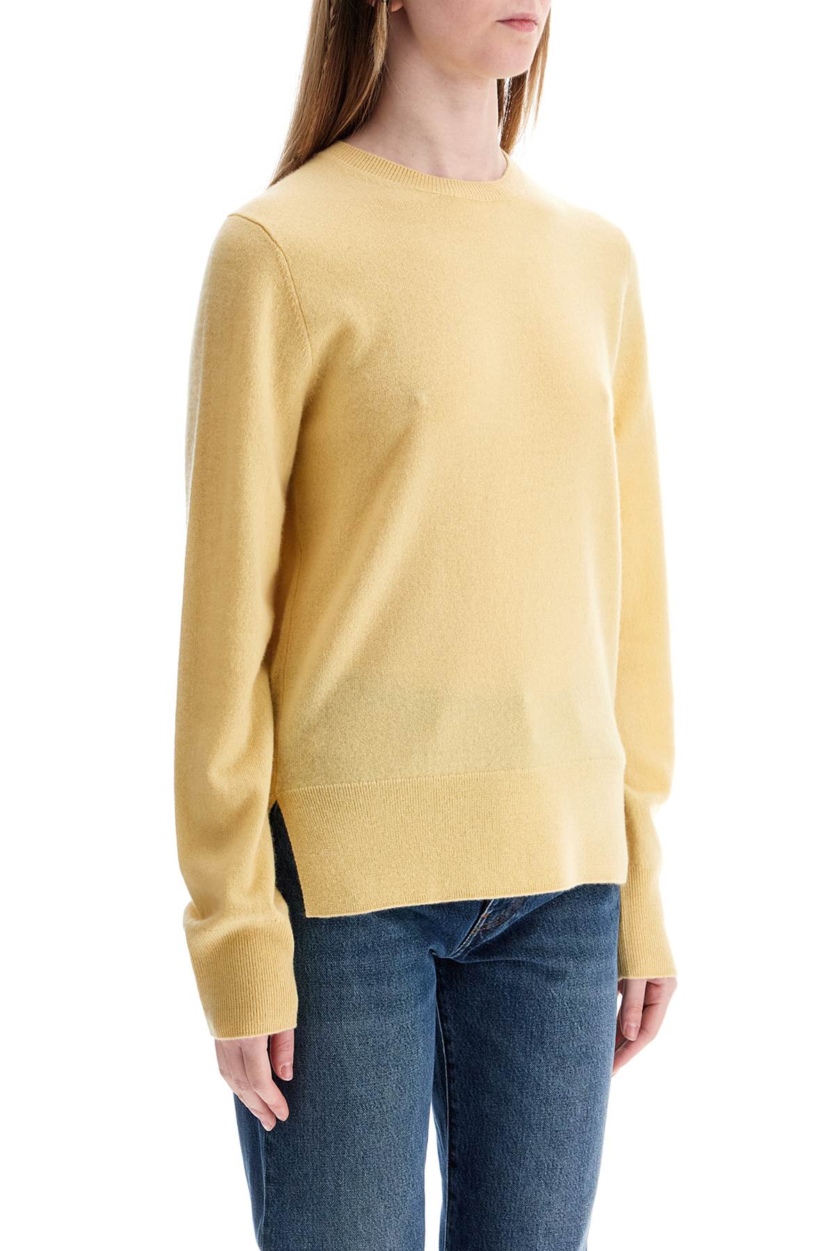 Toteme soft yellow cashmere sweater crew neck