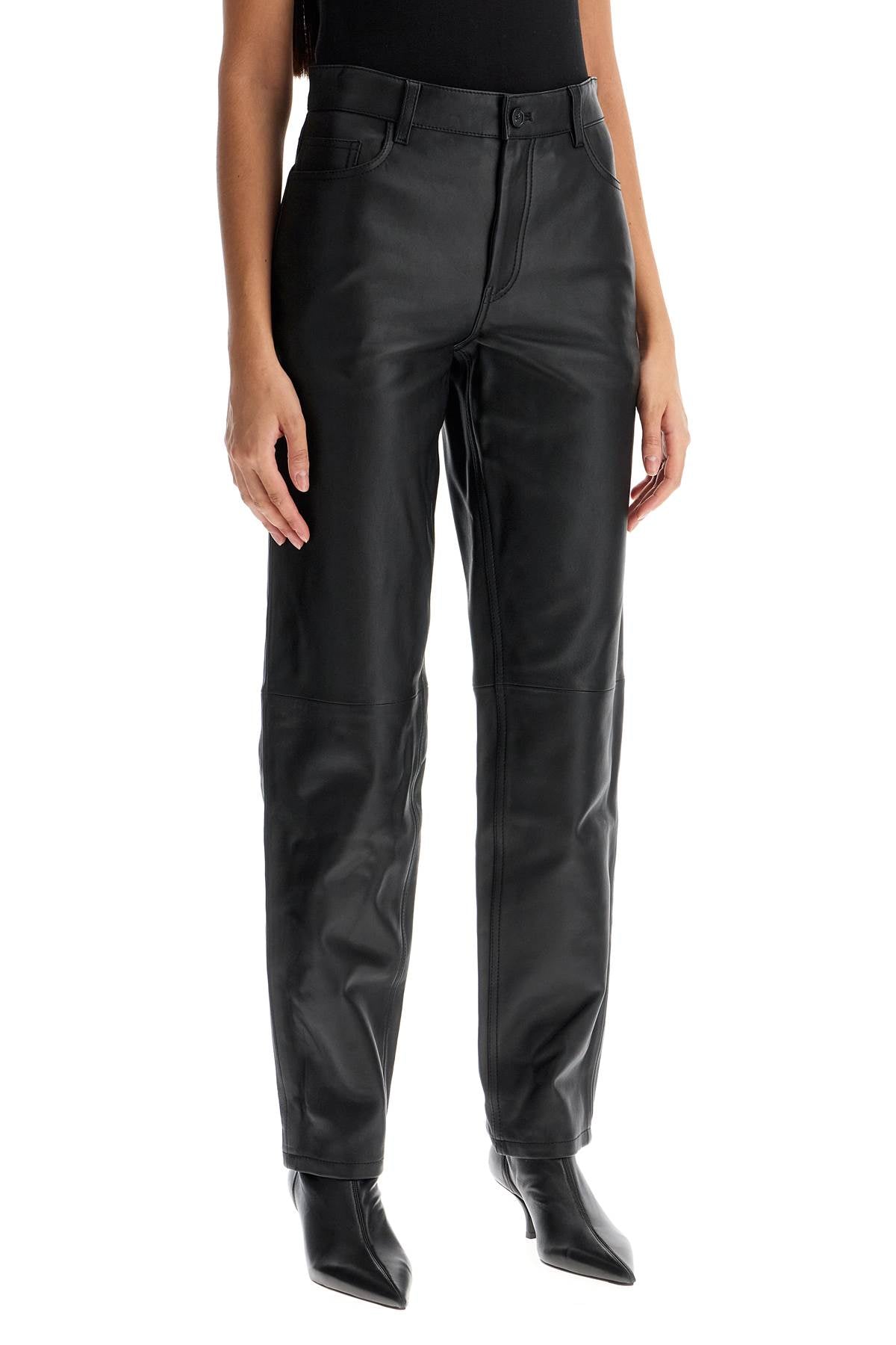 Toteme five-pocket leather pants - VivaceVenus