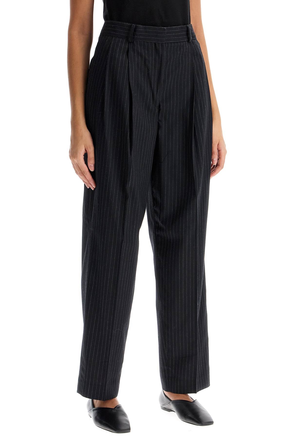 Toteme double pleated pinstripe trousers - VivaceVenus