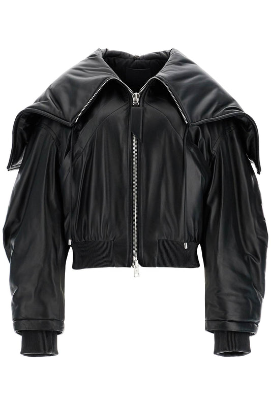 The Attico nappa bomber jacket with oversized hood - VivaceVenus