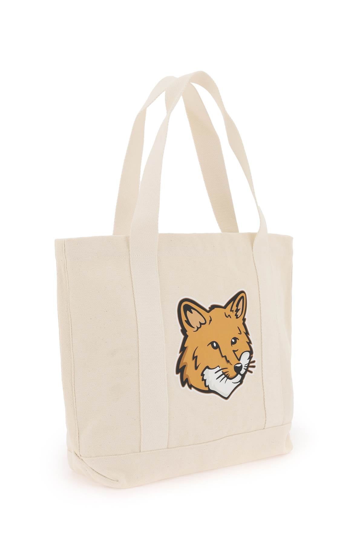 Maison Kitsune Fox Head Tote Bag   Neutral