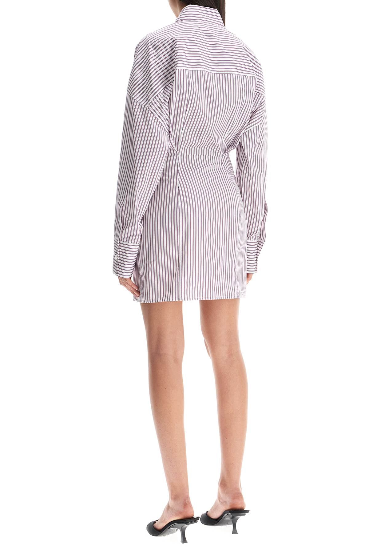 The Attico white and purple striped mini shirt dress - VivaceVenus