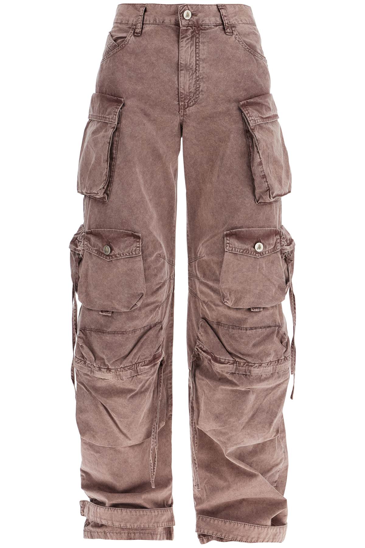 The Attico high-waisted wide-leg cargo pants washed mauve - VivaceVenus