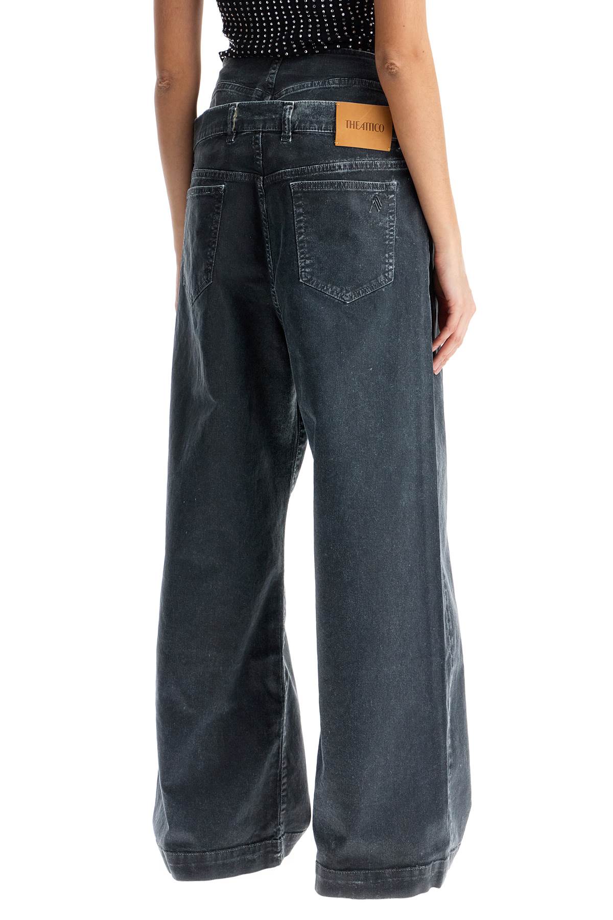 The Attico loose fit high-waisted navy blue denim pants - VivaceVenus