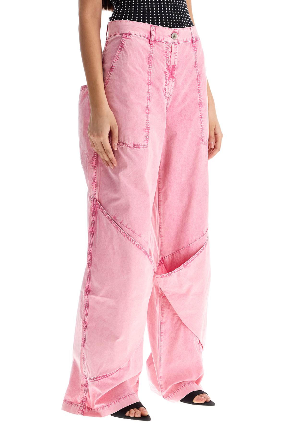 The Attico high-waisted loose fit pink palazzo pants in cotton - VivaceVenus