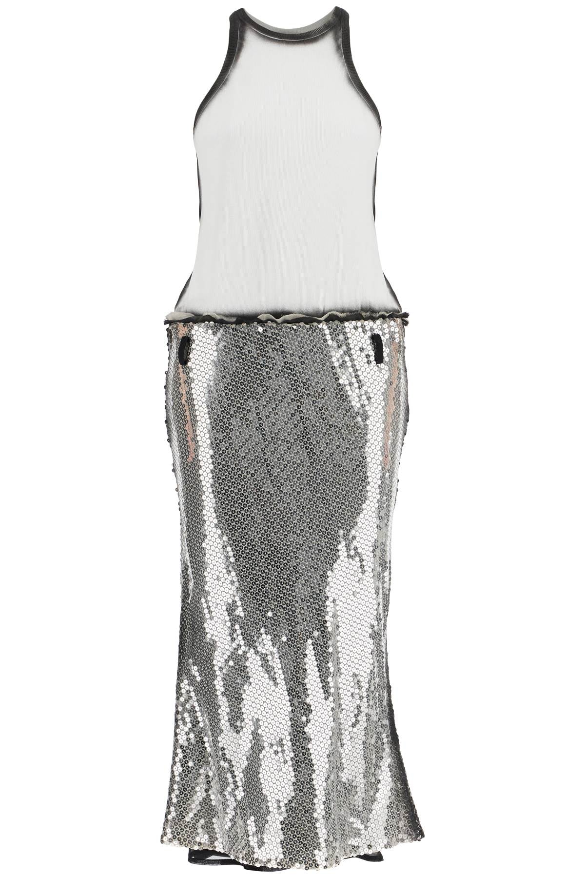 The Attico white and silver floral sequin midi dress - VivaceVenus