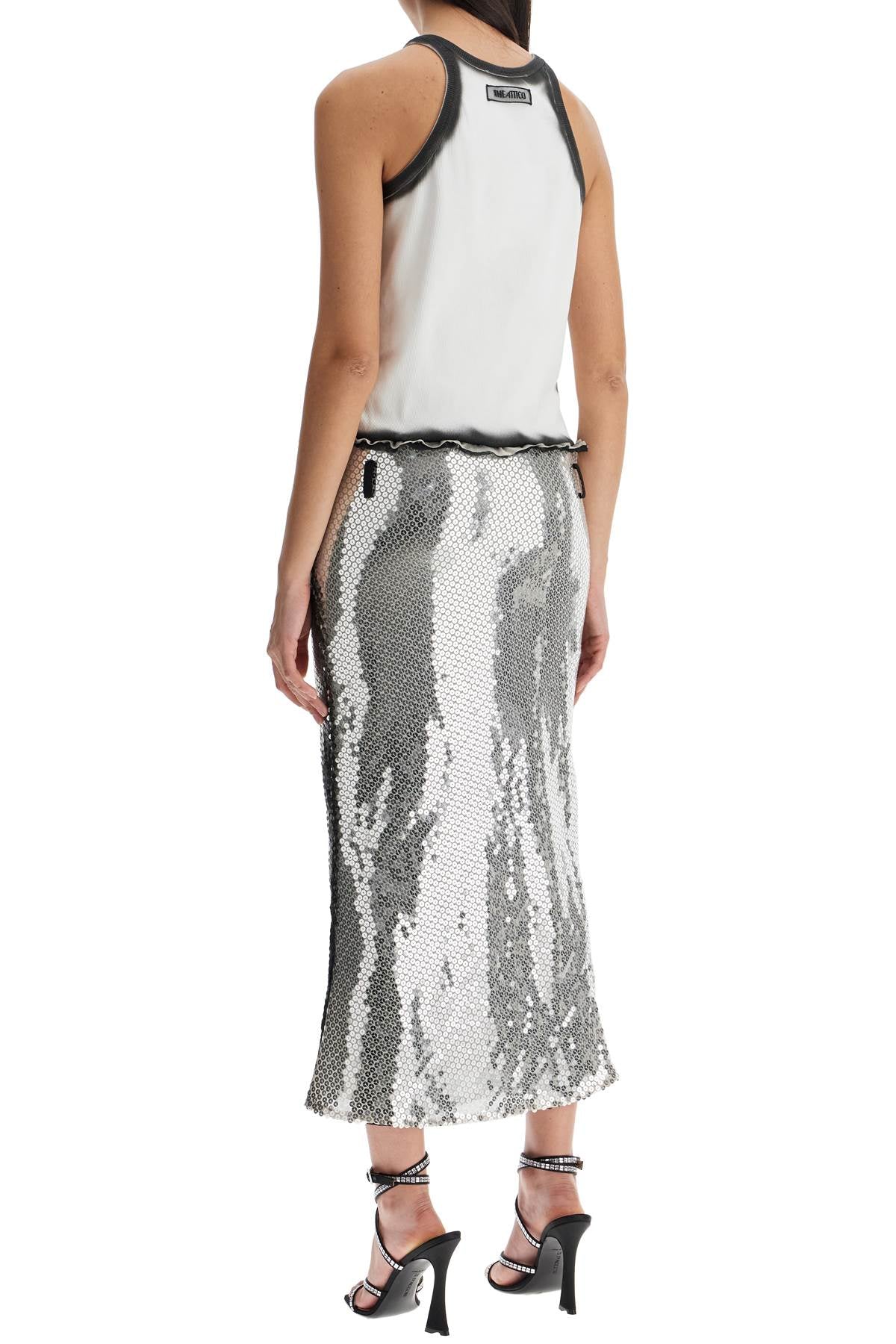 The Attico white and silver floral sequin midi dress - VivaceVenus