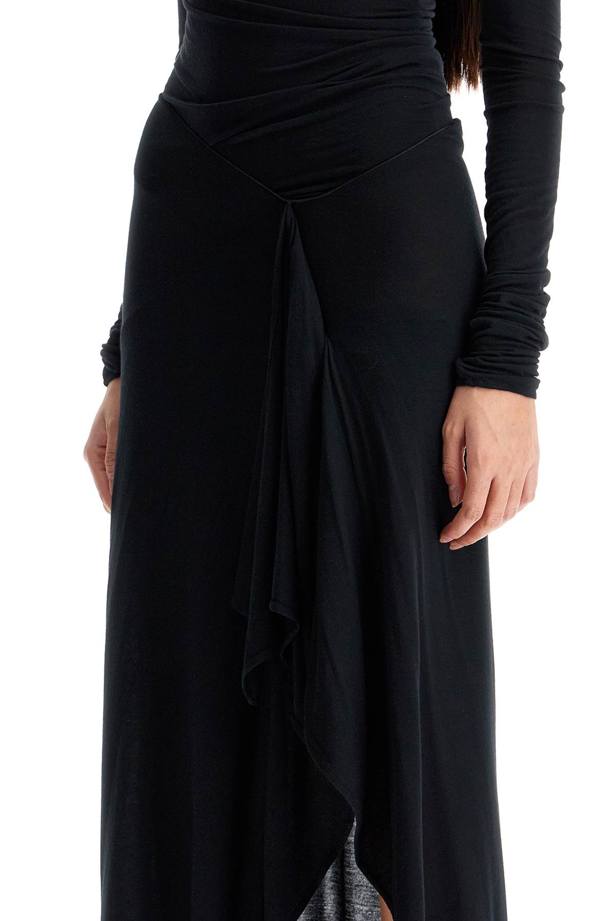 The Attico long draped jersey dress with pleats - VivaceVenus