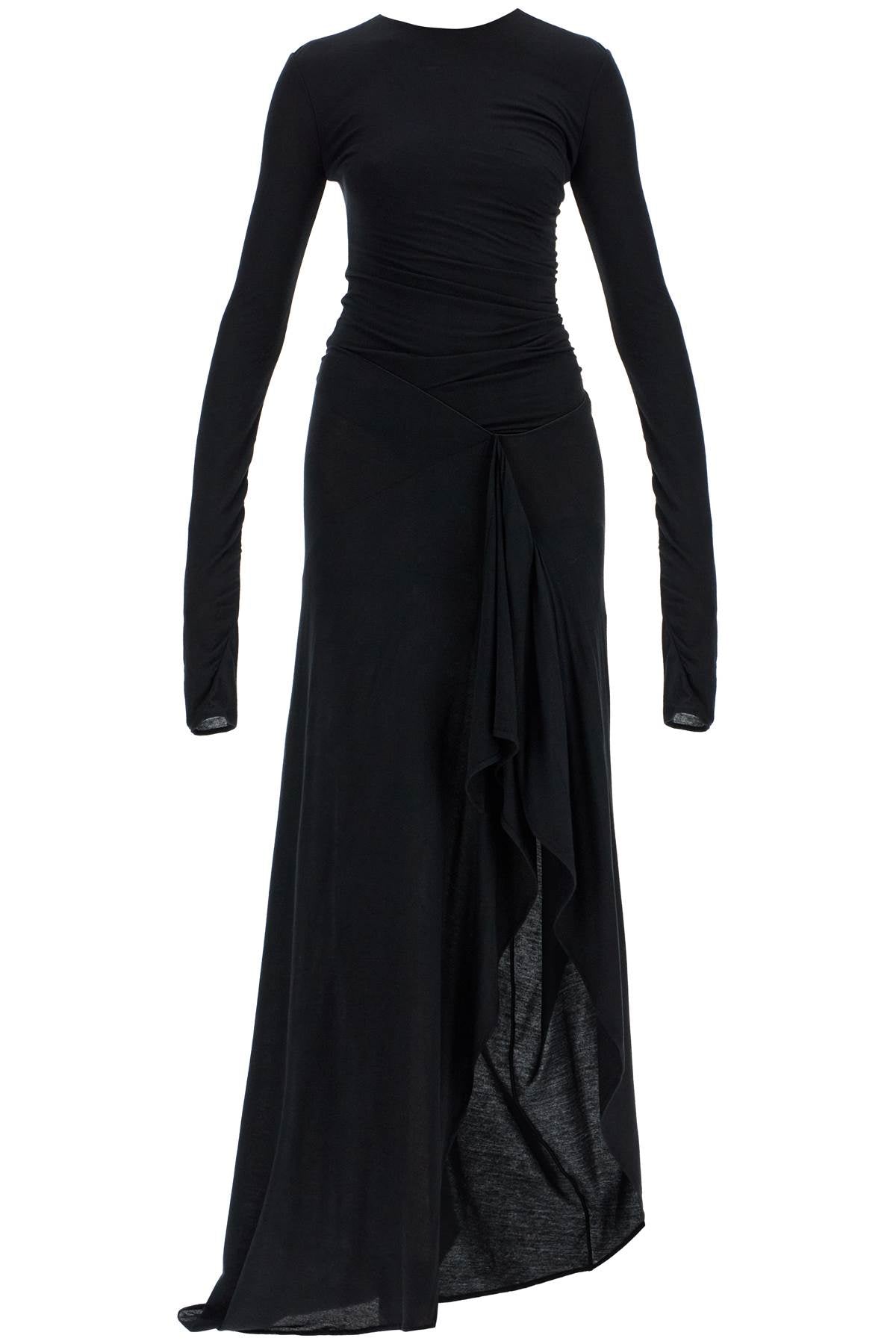 The Attico long draped jersey dress with pleats - VivaceVenus