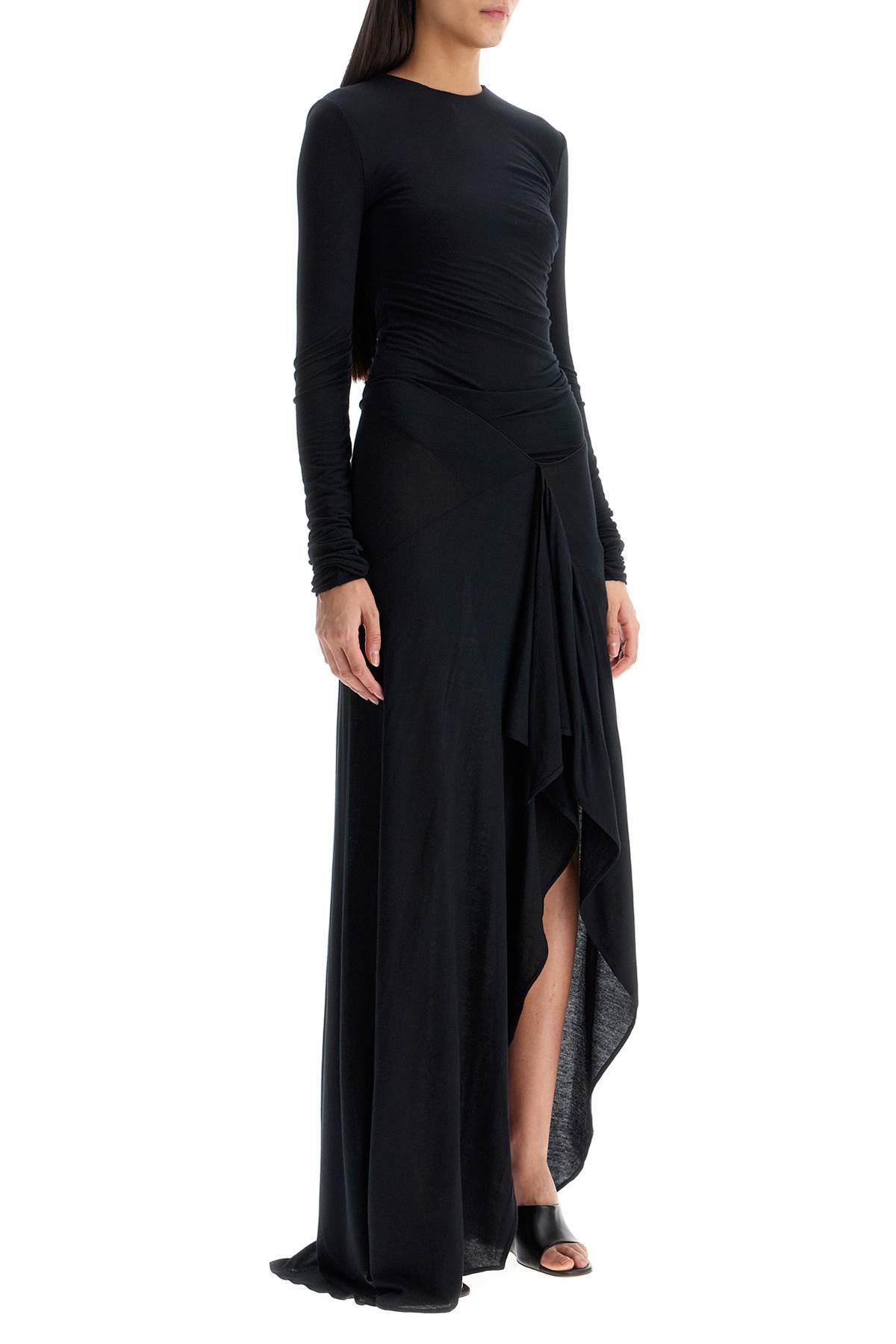 The Attico long draped jersey dress with pleats - VivaceVenus