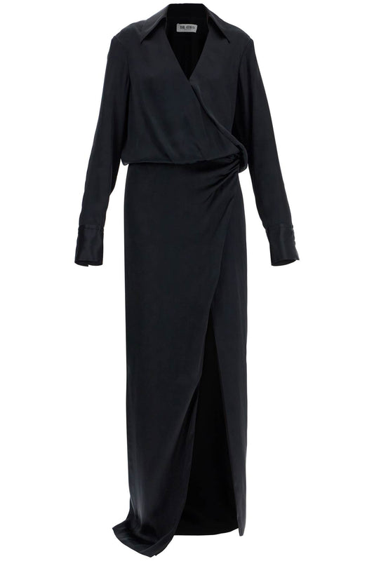 The Attico black long sleeve midi dress with side slit - VivaceVenus