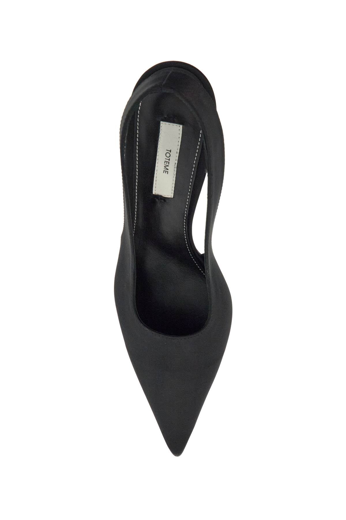 Toteme black satin slingbacks with stiletto heel