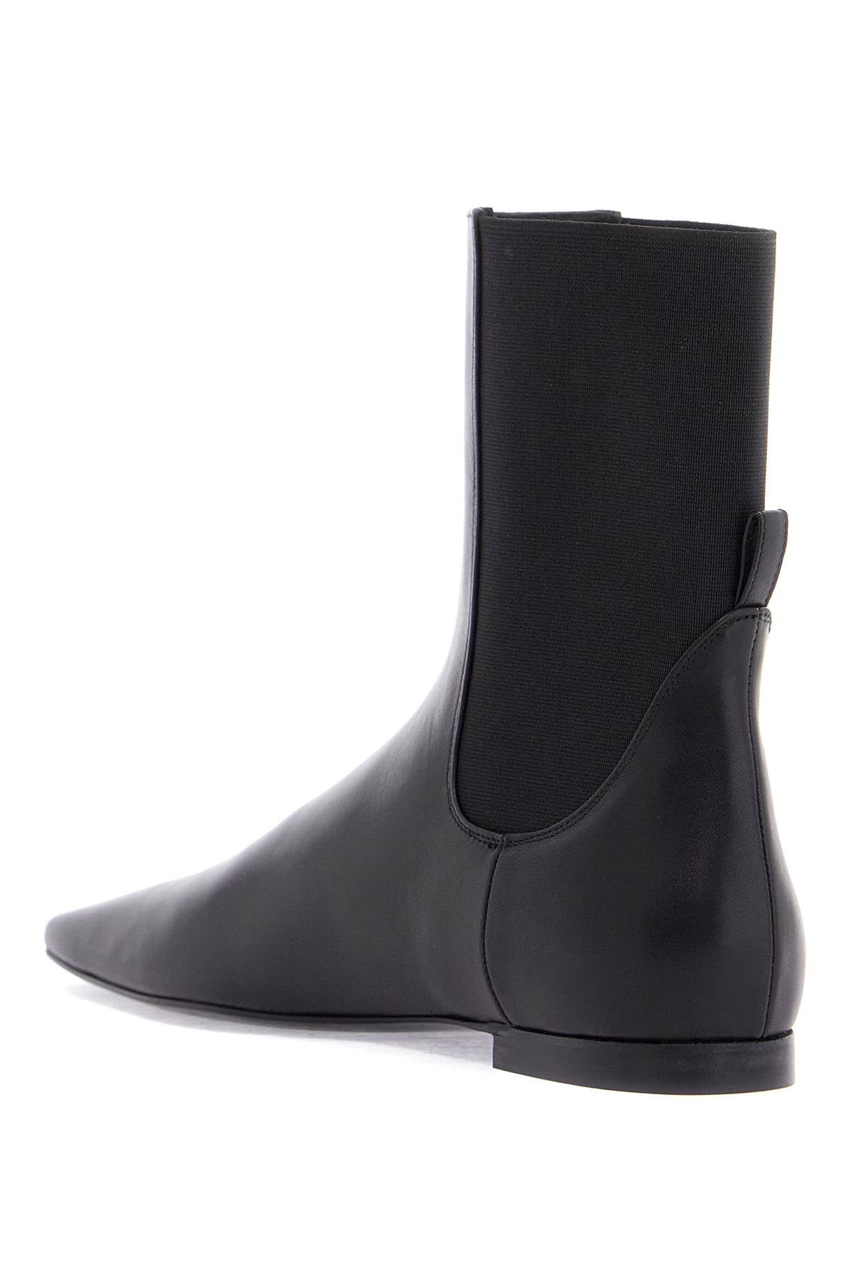 Toteme shiny black leather chelsea boots with rubber sole