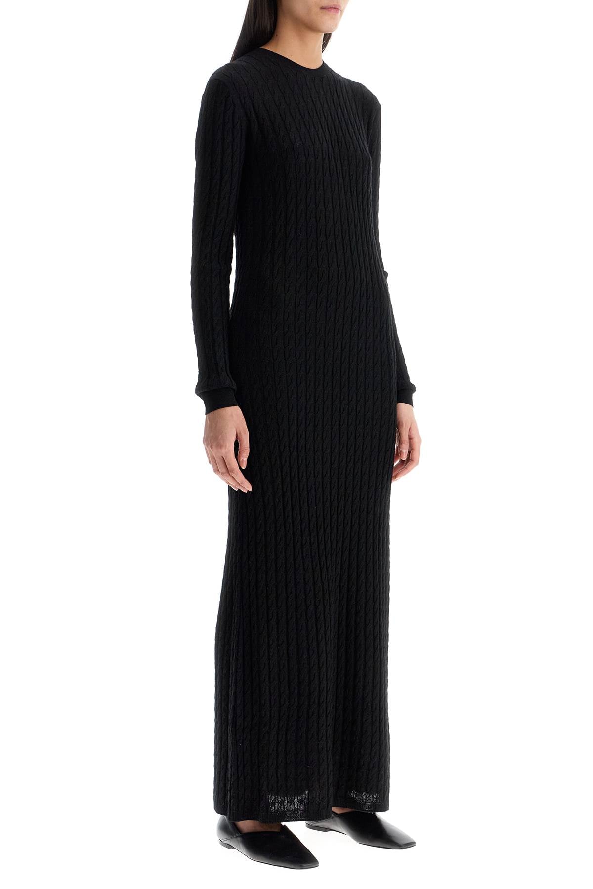 Toteme elegant black maxi cable knit dress