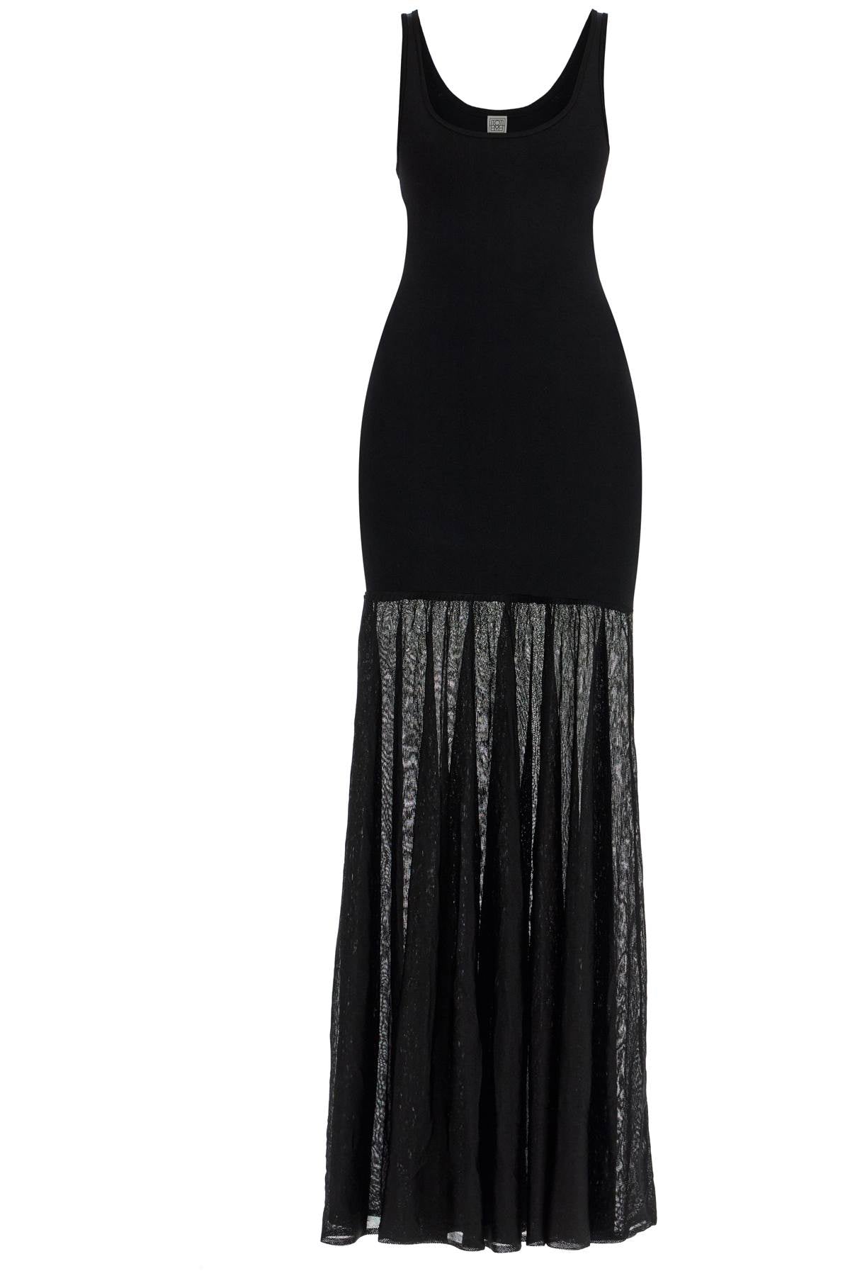 Toteme long black evening sleeveless dress with wide neckline - VivaceVenus