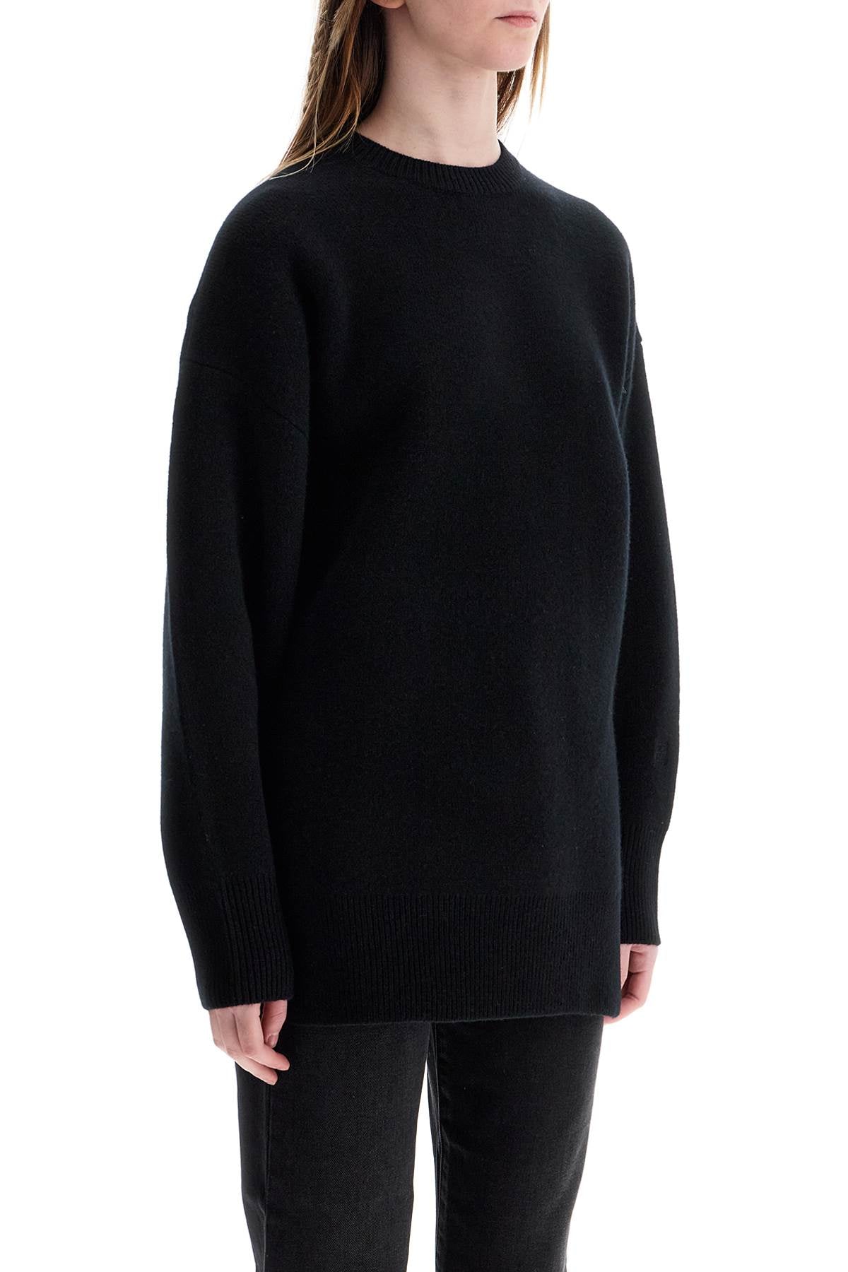 Toteme oversized black wool and cashmere sweater - VivaceVenus