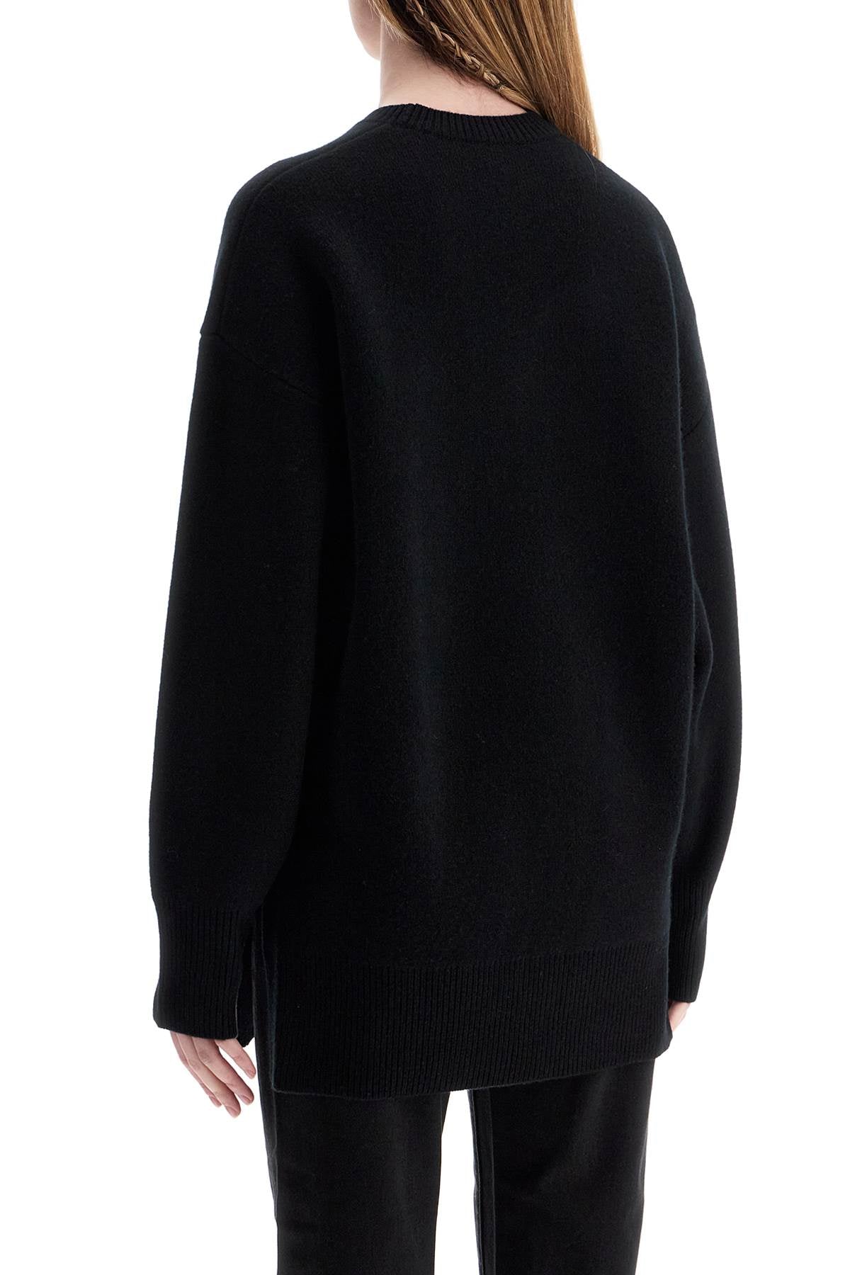 Toteme oversized black wool and cashmere sweater - VivaceVenus