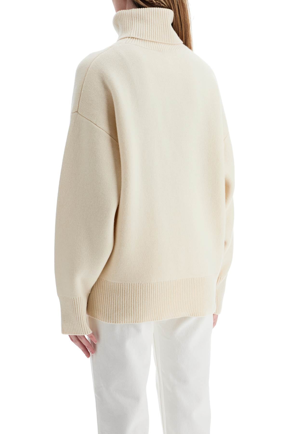 Toteme white snow wool and cashmere turtleneck for women - VivaceVenus