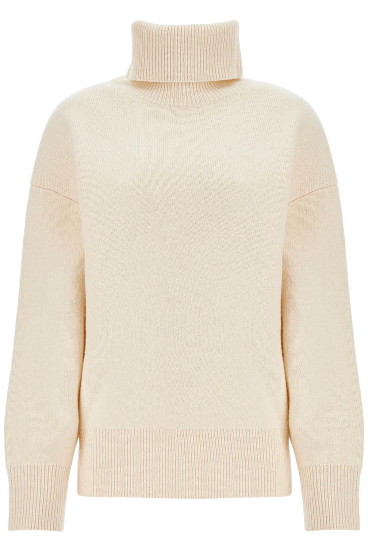 Toteme white snow wool and cashmere turtleneck for women - VivaceVenus