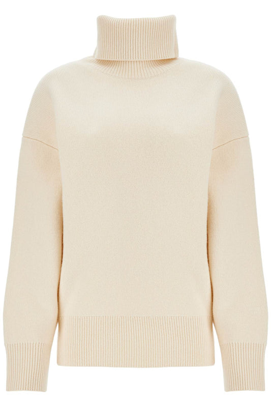 Toteme white snow wool and cashmere turtleneck for women - VivaceVenus