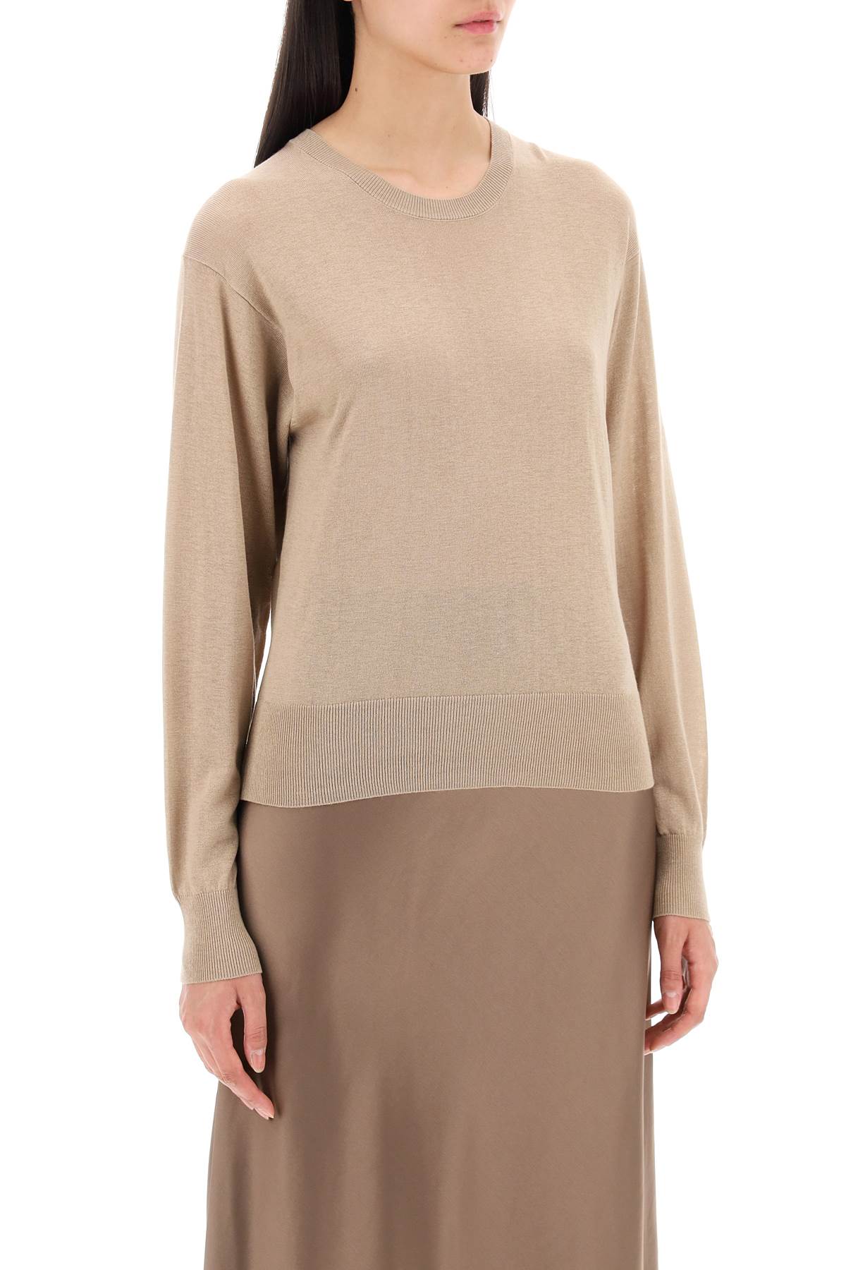 By Malene Birger Wool And Silk Blend Pullover Sweater By   Beige