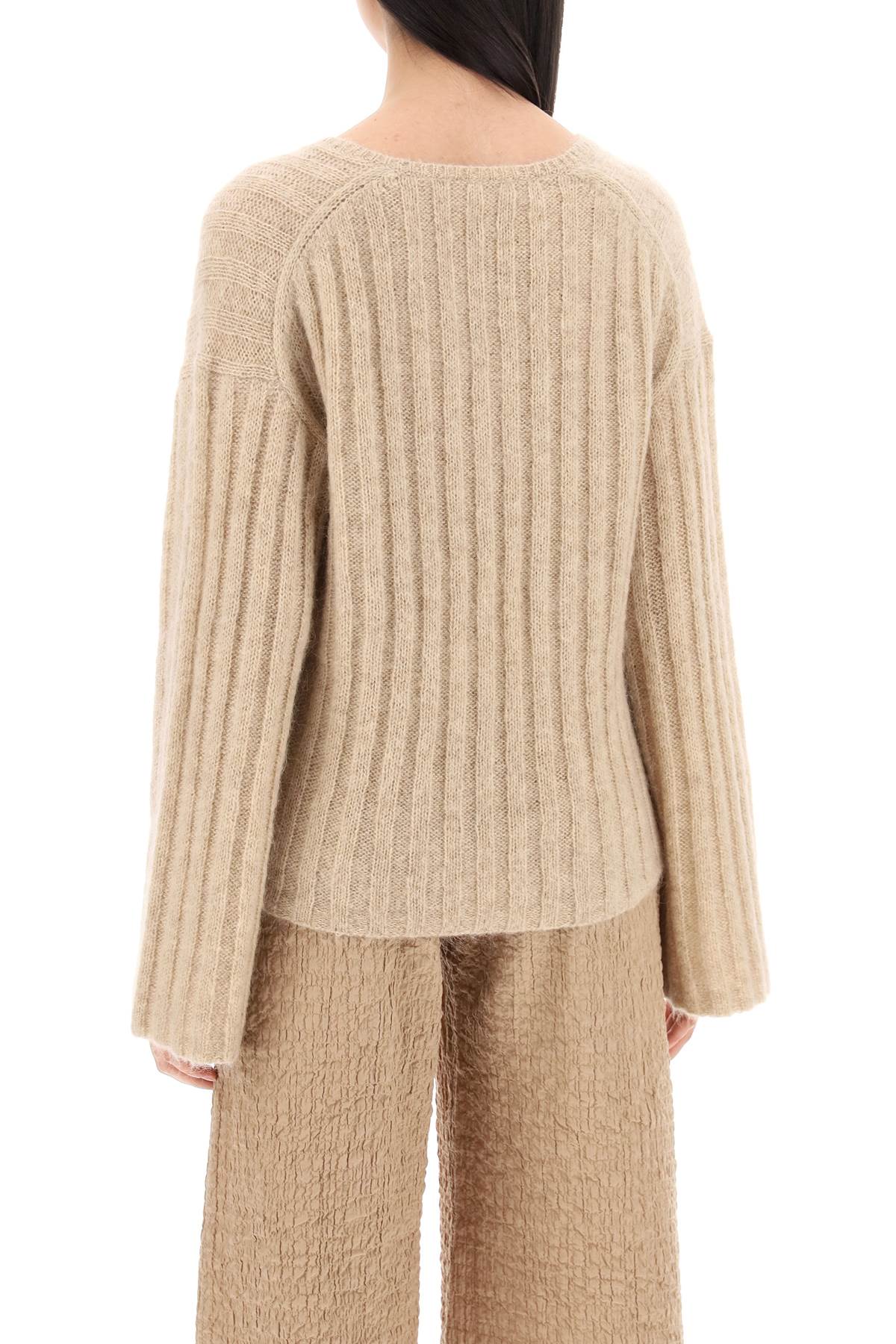 By Malene Birger Cimone Sweater In Flat Ribbed Knit   Beige