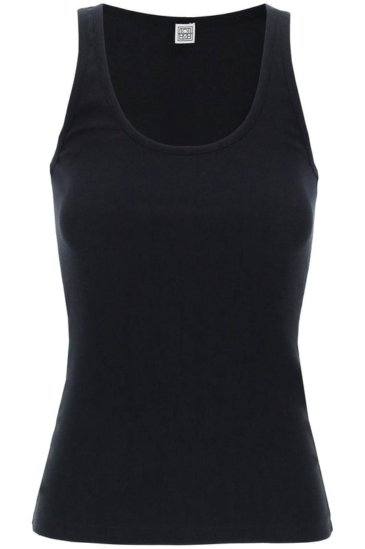 Toteme Ribbed Sleeveless Top With   Black