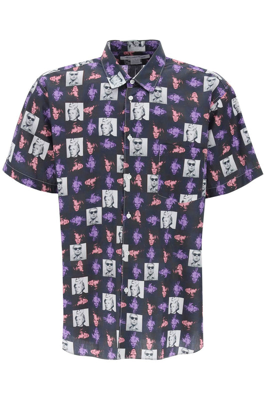 Comme Des Garcons Shirt Short Sleeved Shirt With Andy Warhol Print   Pink