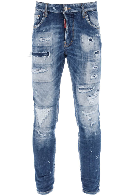 Dsquared2 Destroyed Effect Skater Jeans.   Blue