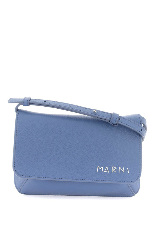 Marni Flap Trunk Shoulder Bag With   Light Blue