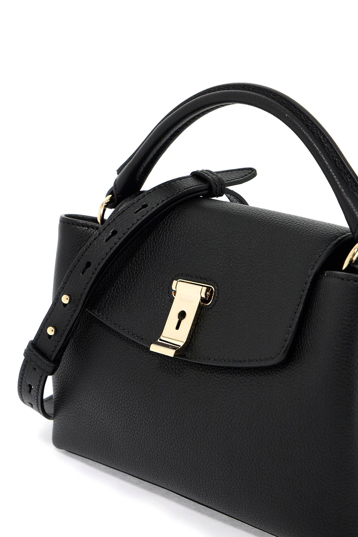 Bally "handbag Layka In Hammered Leatherreplace With Double Quote   Black