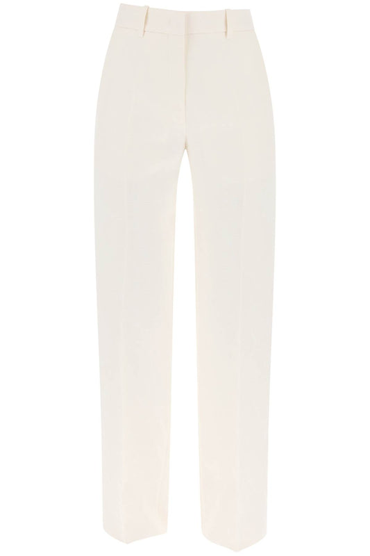 Valentino Garavani Toile Iconographe Pants In Crepe Couture   Bianco