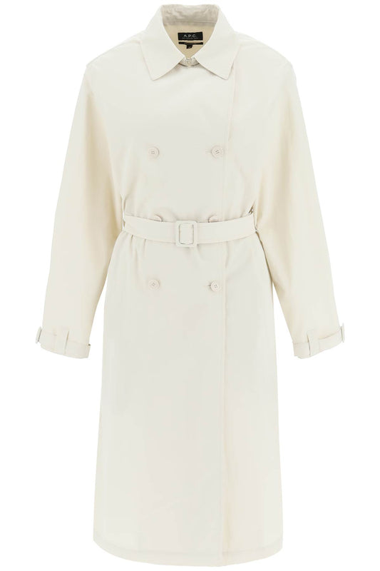 A.P.C. 'Irene' Double Breasted Trench Coat   Beige