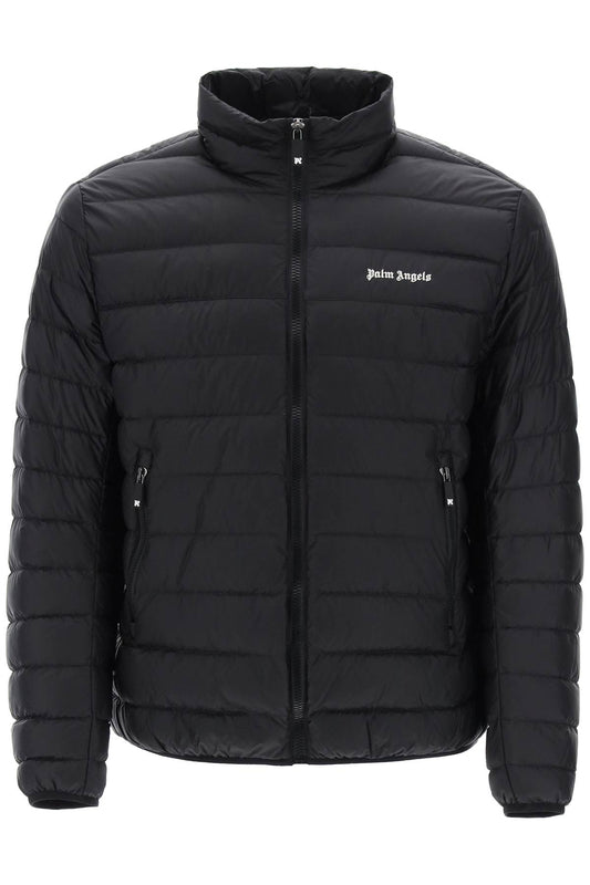 Palm Angels Lightweight Down Jacket With Embroidered Logo   Black