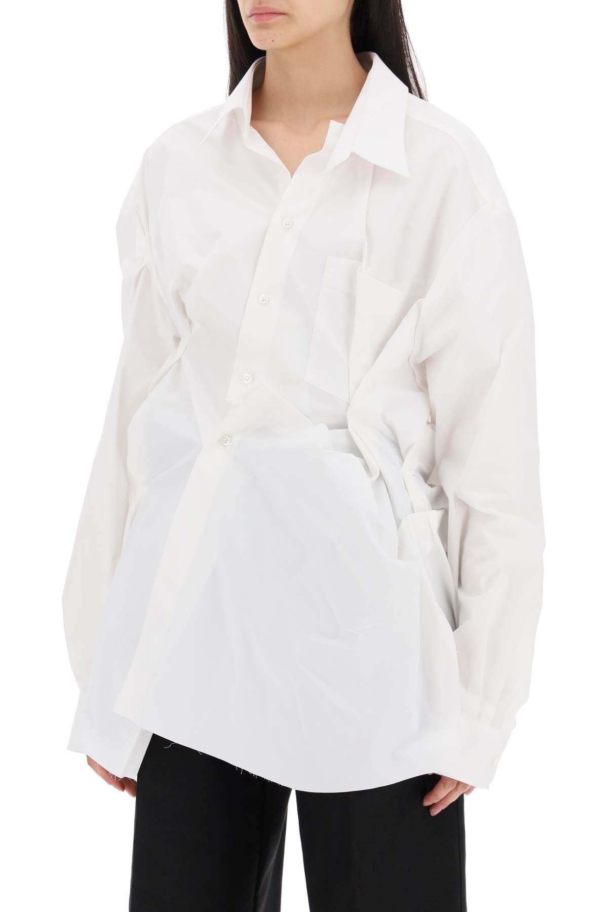 Maison Margiela Draped Oversized Shirt   White