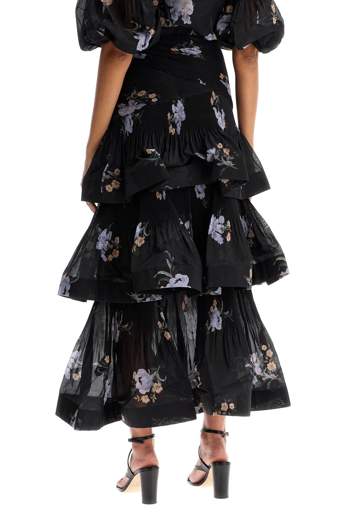 Zimmermann pleated ruffle skirt with floral print - VivaceVenus