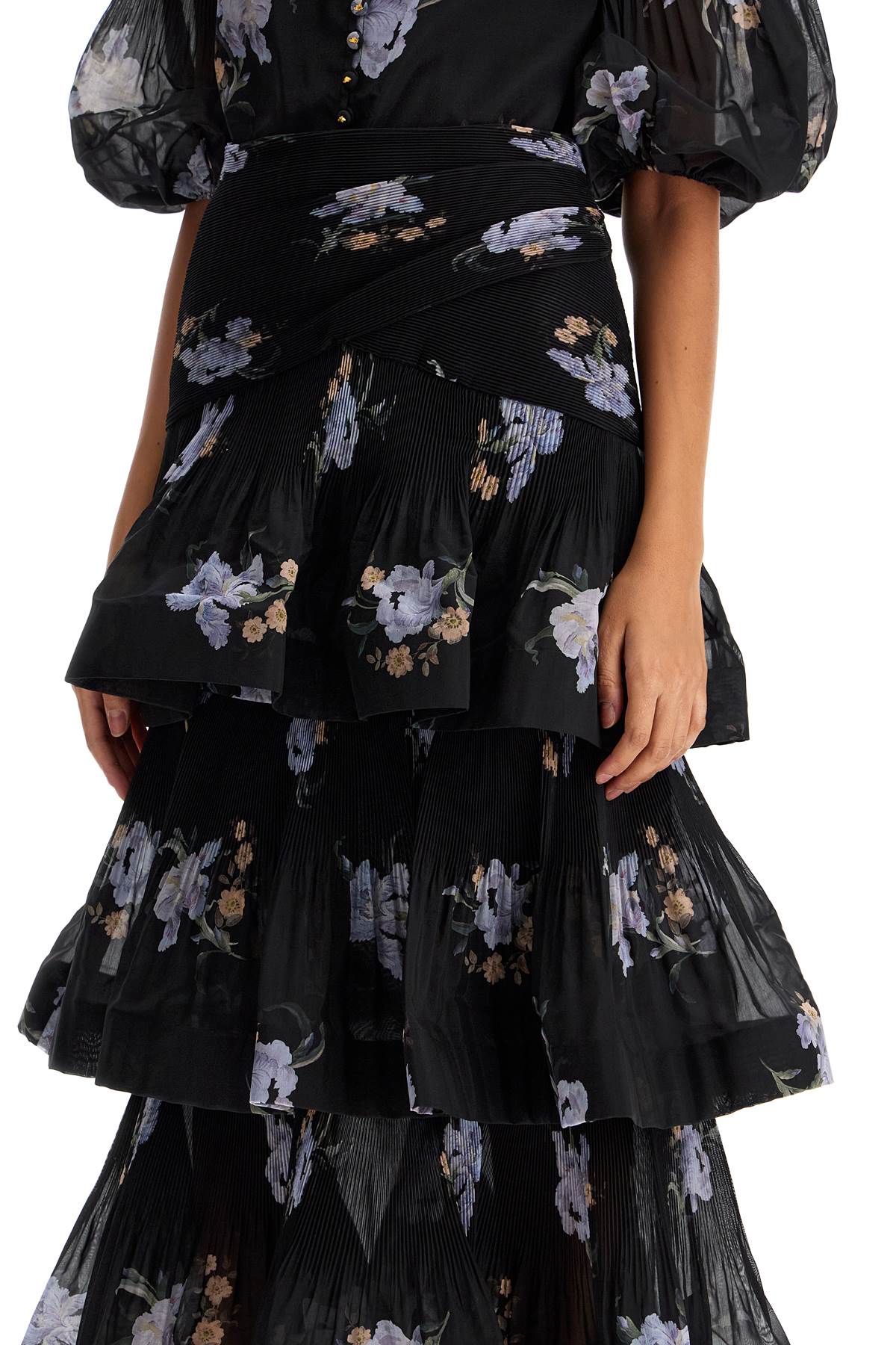 Zimmermann pleated ruffle skirt with floral print - VivaceVenus