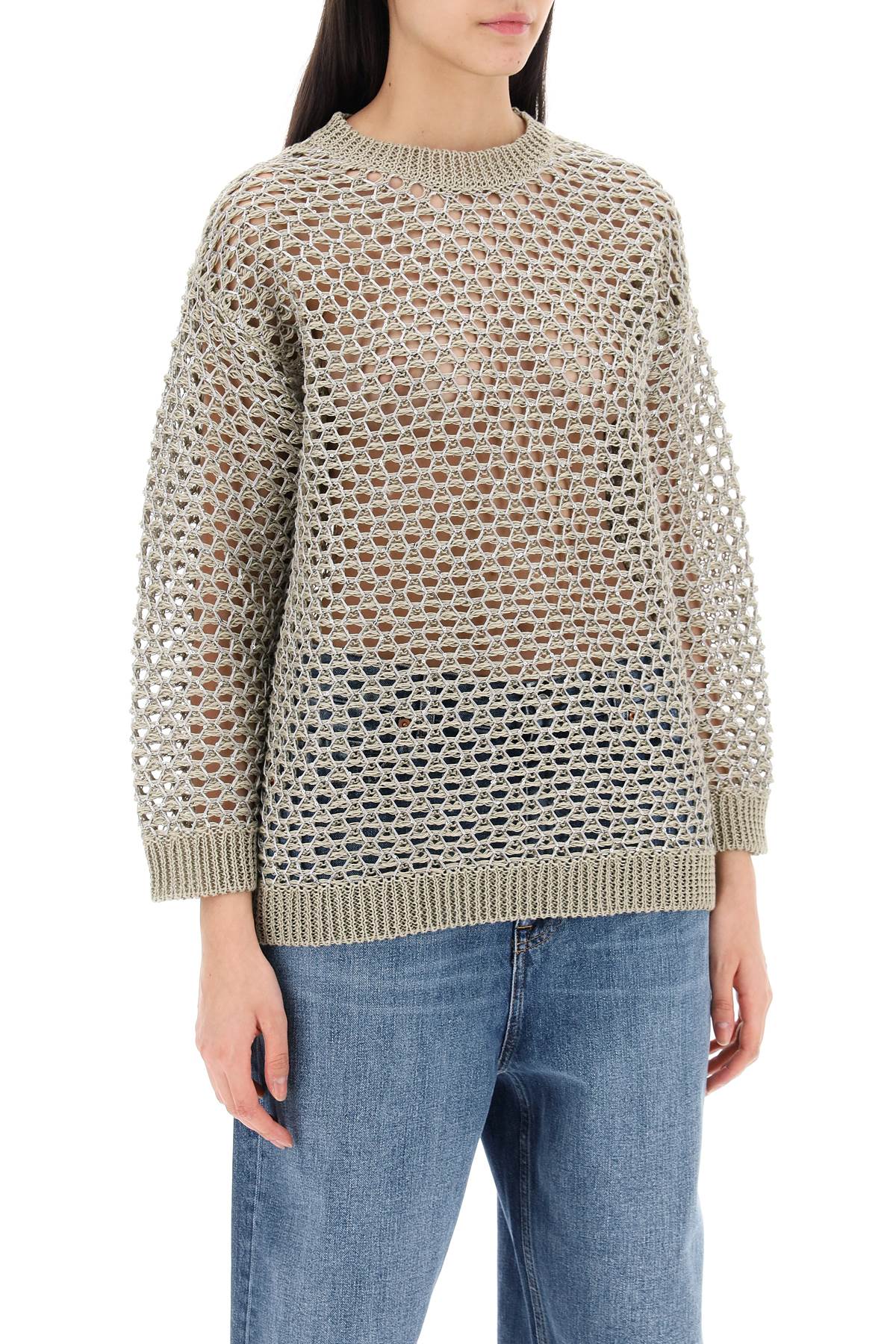 Valentino Garavani "mesh knit pullover with sequins embell - VivaceVenus