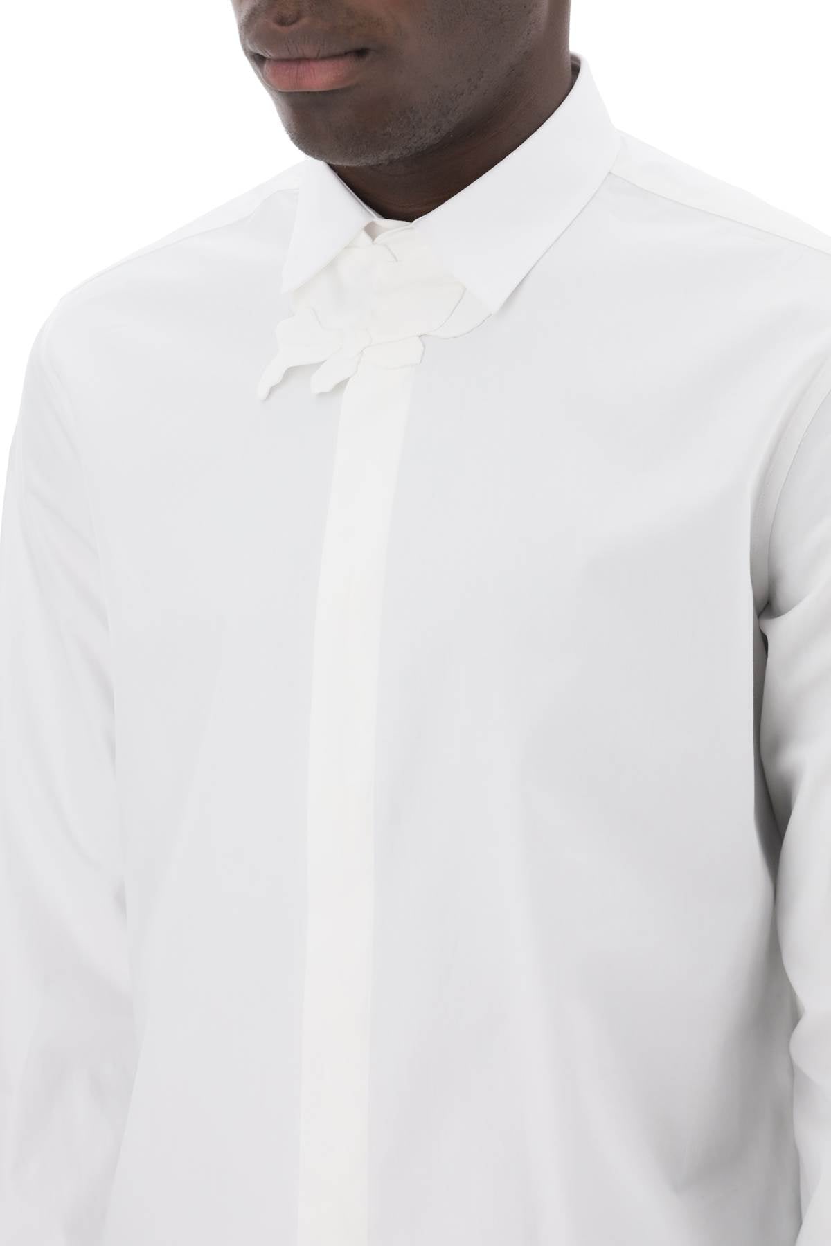 Valentino Garavani poplin shirt with flower patch detail - VivaceVenus