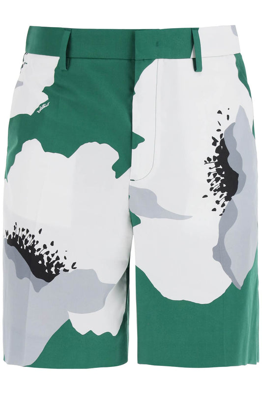 Valentino Garavani "flower portrait print poplin bermuda shorts - VivaceVenus