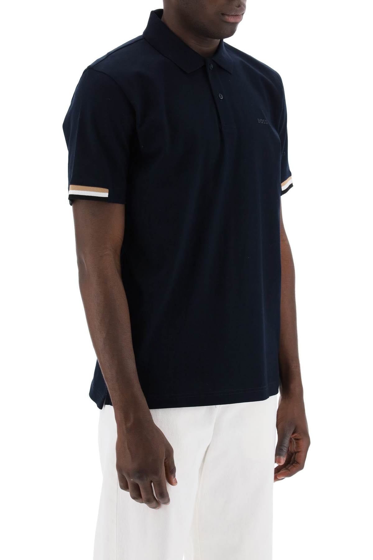 Boss parlay polo shirt with stripe detail - VivaceVenus