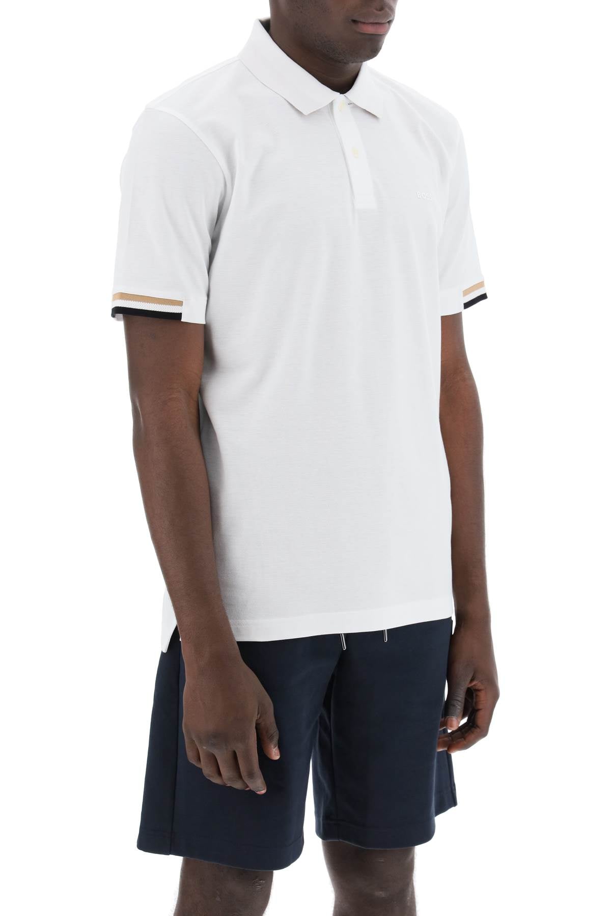 Boss parlay polo shirt with stripe detail - VivaceVenus