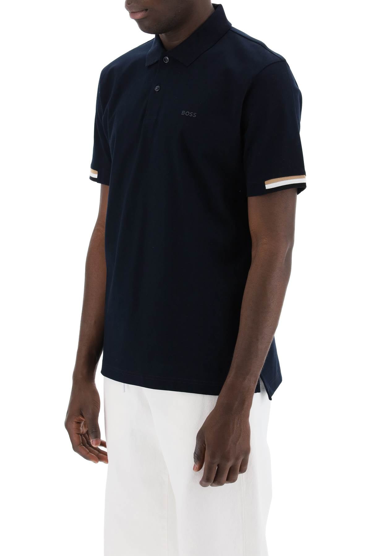 Boss parlay polo shirt with stripe detail - VivaceVenus