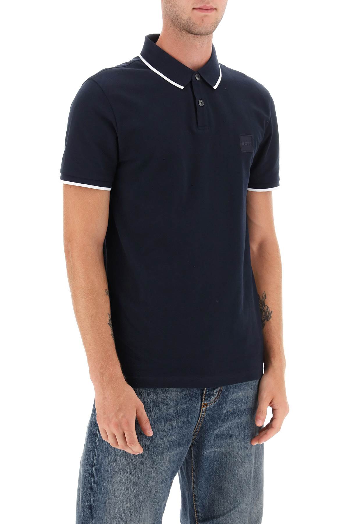 Boss slim fit piqué polo shirt with tipped - VivaceVenus