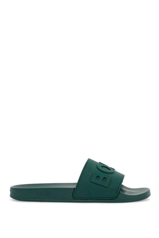 Boss ergonomic minimalist green slippers with rubber sole