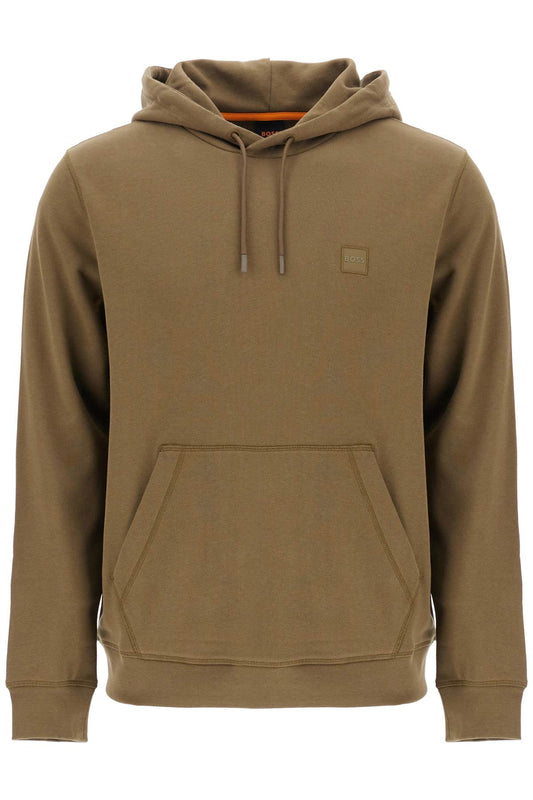 Boss green zip-up hoodie with kangaroo pocket cotton