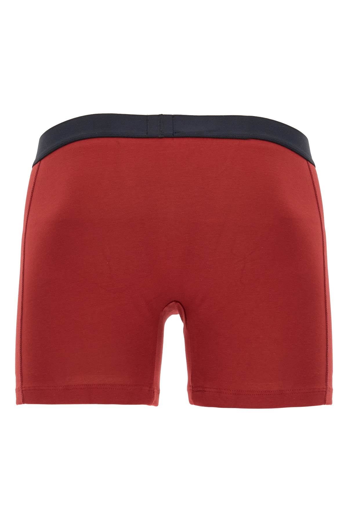 Boss dark red slim fit boxer with side logo in cotton