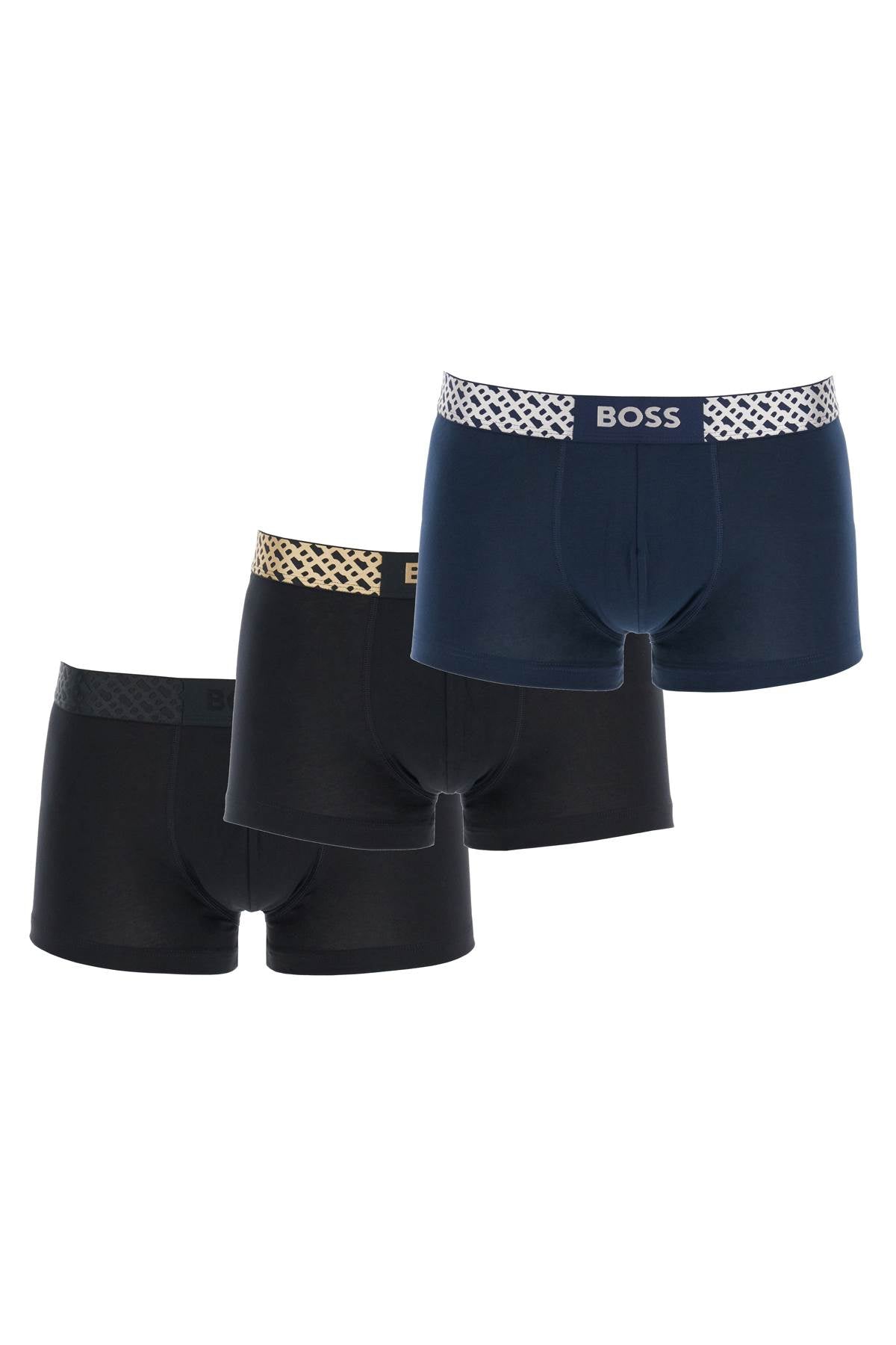 Boss set di 3 boxer slim fit in cotone elasticizzato multicolore