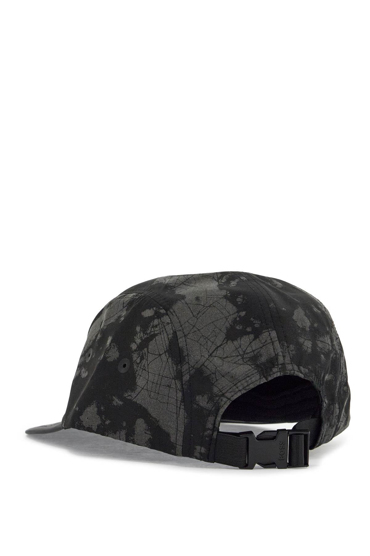 Boss black flat brim hat with graphic print and adjustable closure